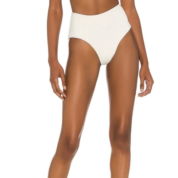 Revel Rey Hunter Bikini Bottom in Cream Snake Texture Size S high waisted boho - Picture 1 of 12